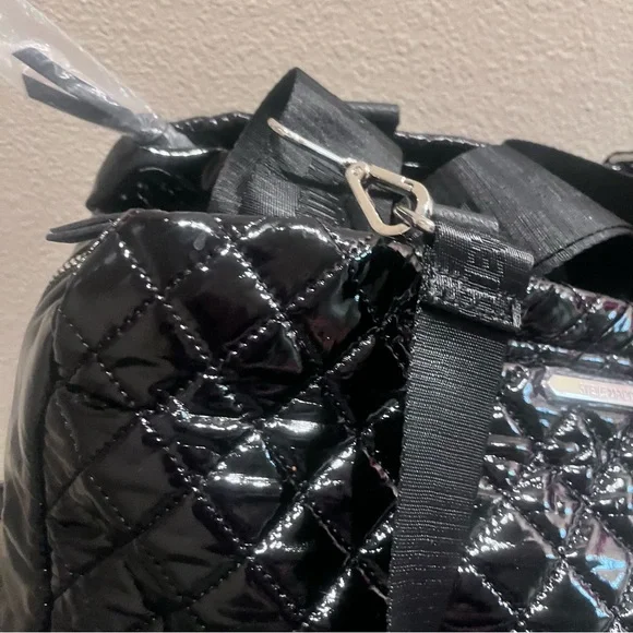 Steve Madden Weekender Black Patent Faux Leather Bag NWT - Picture 7 of 8